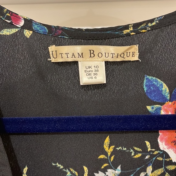 Uttam Boutique Floral Maxi Midi Dress with Bell Sleeves Size 6 - Picture 5 of 6